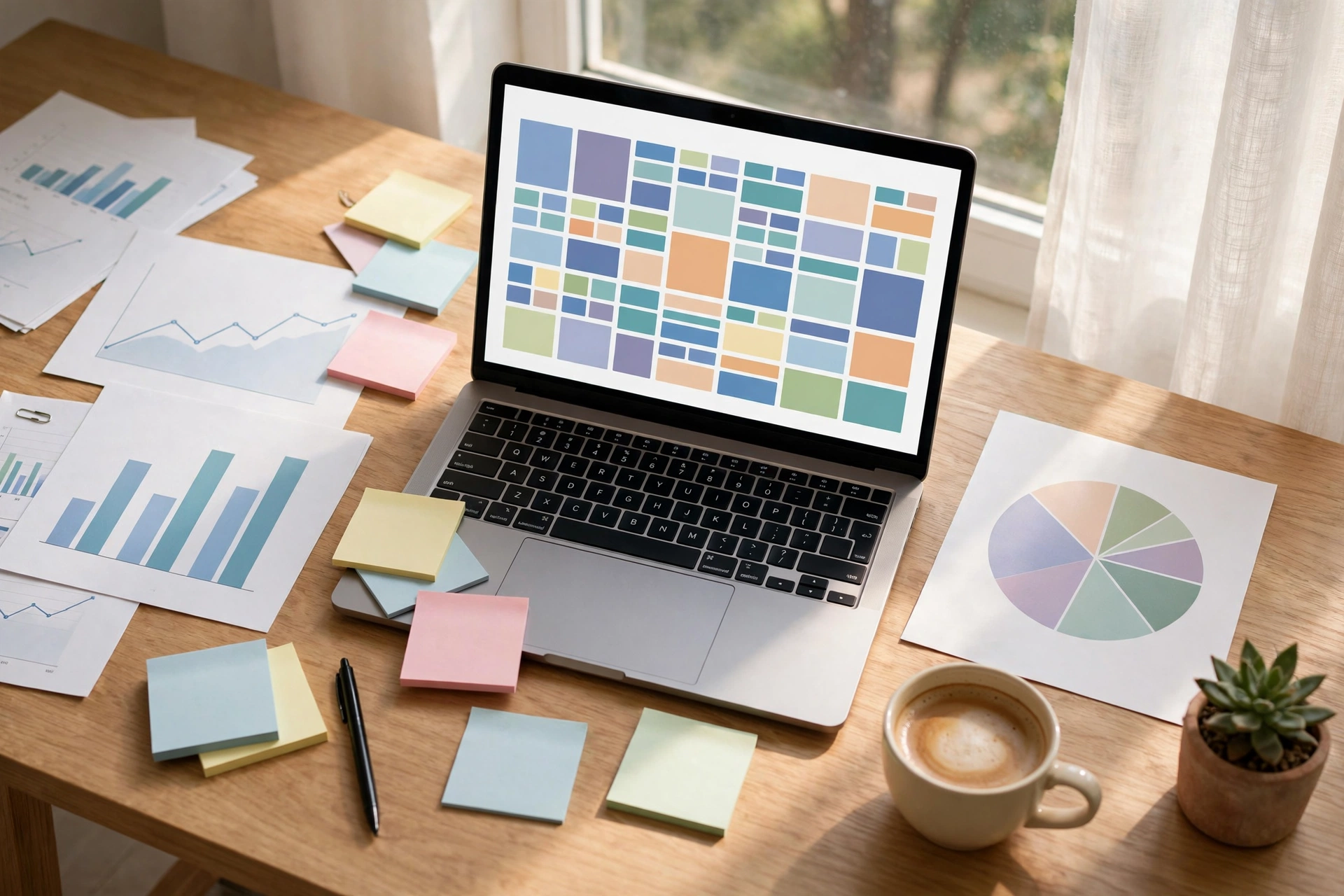 Planning Facebook Page content on a laptop with analytics on screen