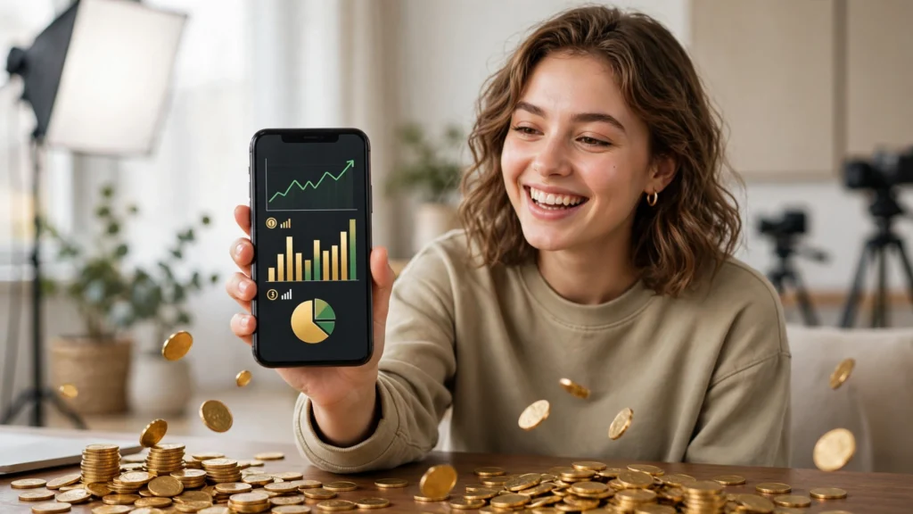 TikTok creator earning income from content